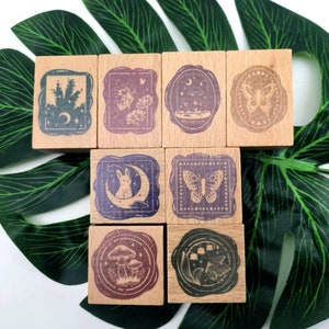 Pieczęć Vintage Seal Stamp Pieczęć Wosk Drewniana Gumowa Pieczątka Do Tworzenia Kartek Koperta Zaproszenie Dziennik Pamiętnik Dekoracja Scrapbook DIY 8 Stylów