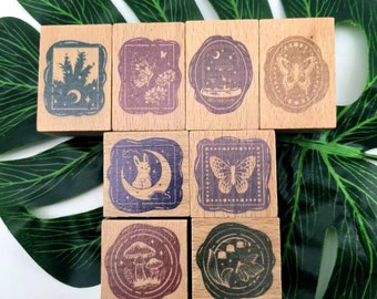 Vintage houten zegelstempel: lakzegel, kaarten maken, plakboek maken