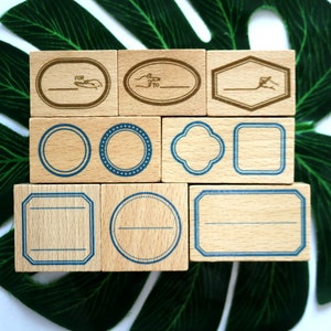 8 Styles Label Stamp Rahmen Bordüre Stempel Für die Beschriftung von Planer Journal Scrapbook Dekoration Tags DIY