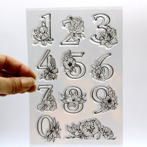 Grote nummerstempelset Bloemennummerstempels voor kaarttags Etiketten Maken van Scrapbooking Tool Decoratief dagboek Planner Dagboek