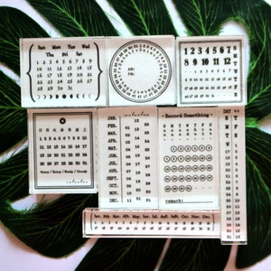 Calendrier, horloge, semaine, mois, date, calendrier, agenda, journal, mémo, tampon, acrylique, transparent, caoutchouc, 8, style, bricolage