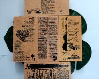 Vintage Wooden Rubber Stamp: Large Background for Scrapbooking