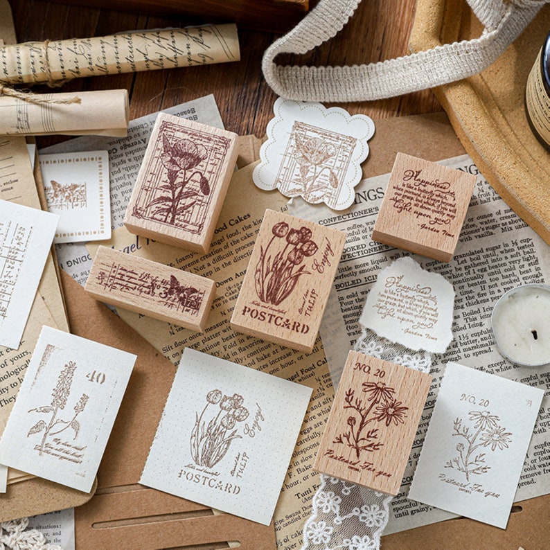 Postmark Rubber Stamp Vintage Wood Stamp for Cardmaking Etsy