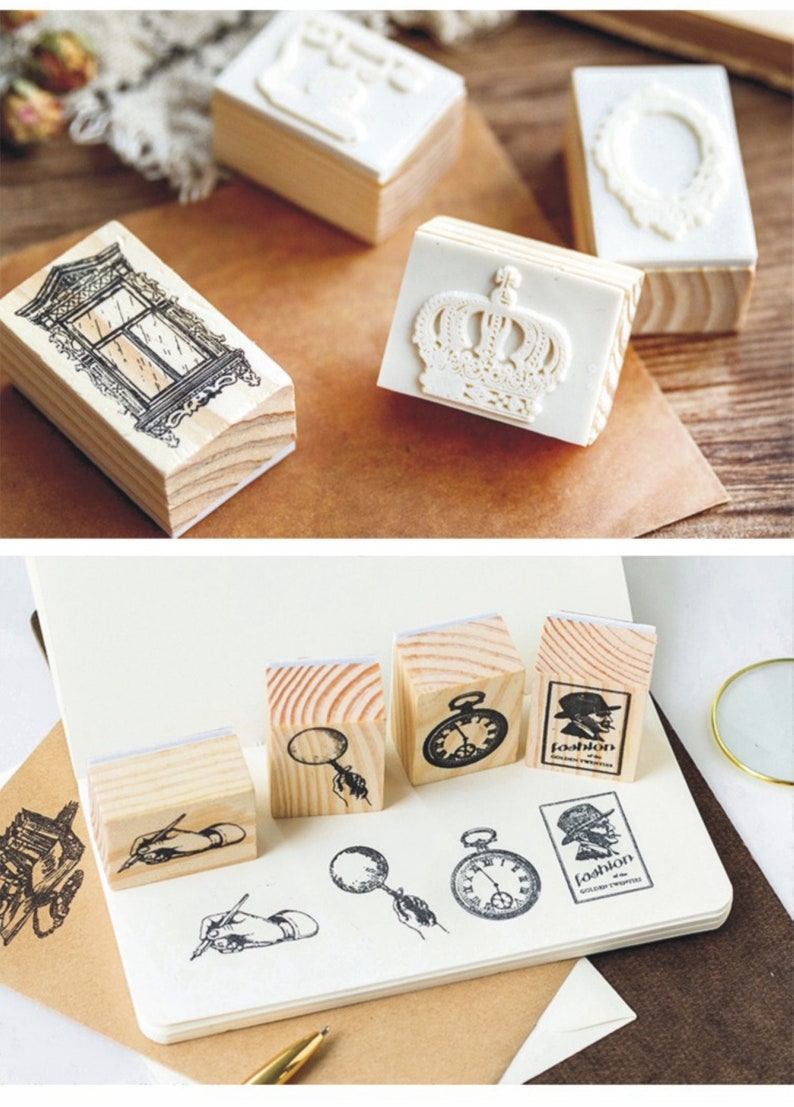 Retro Rubber Stamp Diary Bullet Journal Stamp Filofax. Etsy