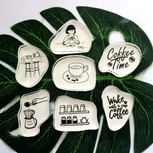 Coffee Shop Acrylstempel, Tagebuch, Journal, Filofax Dekoration, 7 Styles