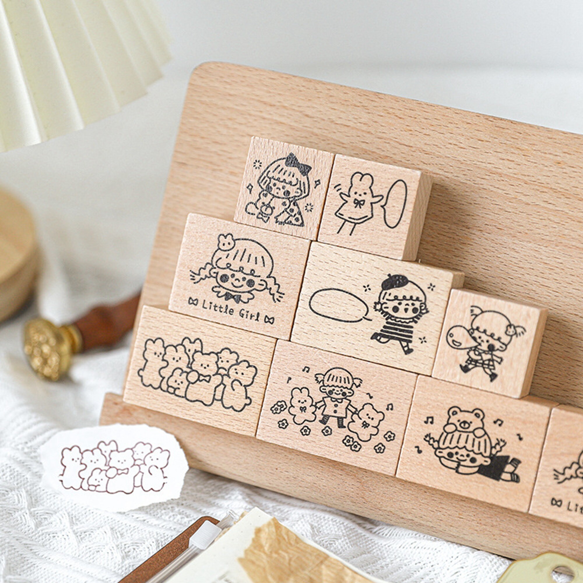 Cute Girl Beers Stamp Wood Rubber Stamp for Journal Sketchbook Etsy