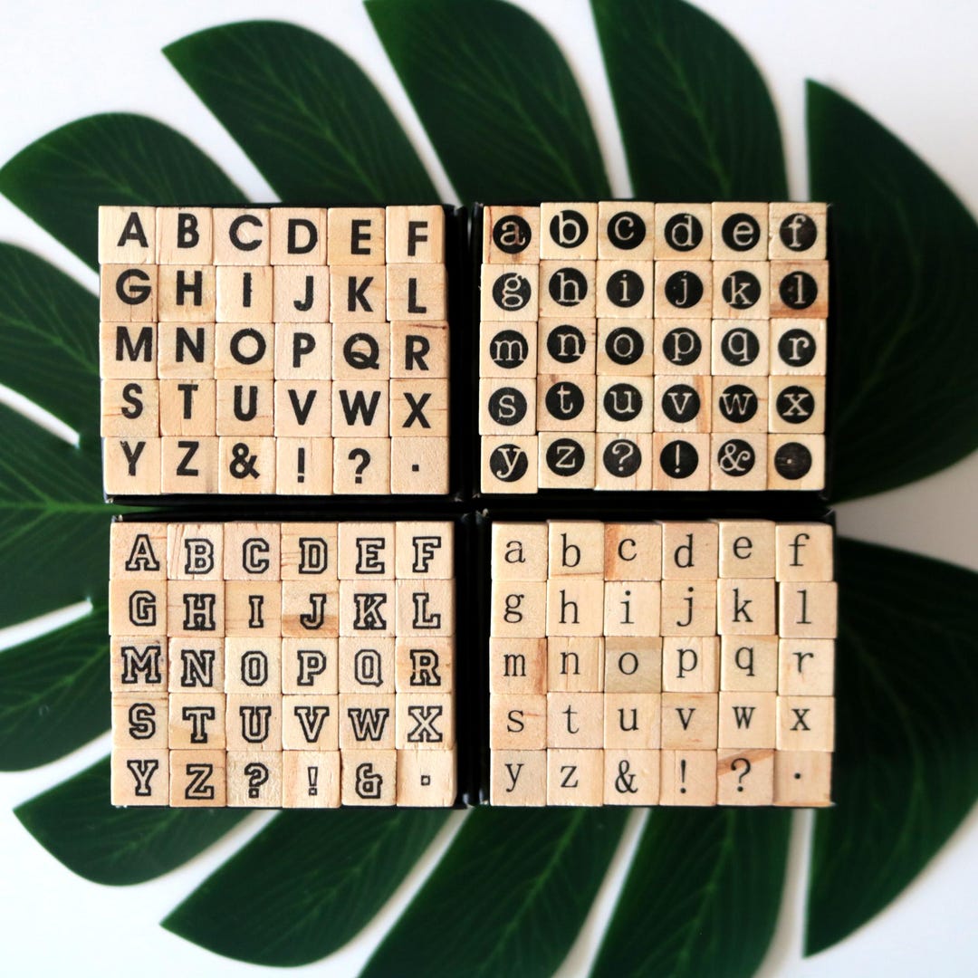 Wooden Rubber Stamp Alphabet Set, 4 Style Upper/lower Case - Etsy