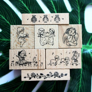 Niedlicher Engel, Stempel der Rose, Mädchen Stempel, Journal Dekoration 8 Styles