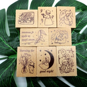 Süßes Mädchen Blumen Engel Mond Stempel für Journal Dekorieren Karte machen Scrapbooking DIY 8 Stil