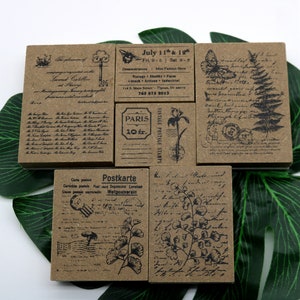 Vintage Bloemen Stempel Achtergrond Hout Stempel voor Kaarten Maken Scrapbooking Envelop Journal Schetsboek Decoreren DIY 7 Stijl:
