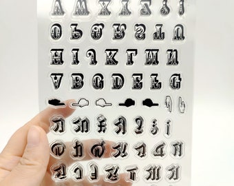 Alphabets Gesture Stamps Set For Decorating Journaling Planner Diary Notebook Scrapbook Card Making Tool