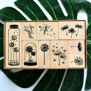 Set di timbri a forma di dente di leone per artigianato, scrapbooking, diario, pianificatore di viaggio, decorazione, strumento per la creazione di biglietti