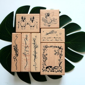 Ładny drewniany stempel gumowy do dekoracji dzienników, albumów, pamiętników, planerów, albumów, kartek okolicznościowych, DIY, wróżek, kwiatów, 6 stylów