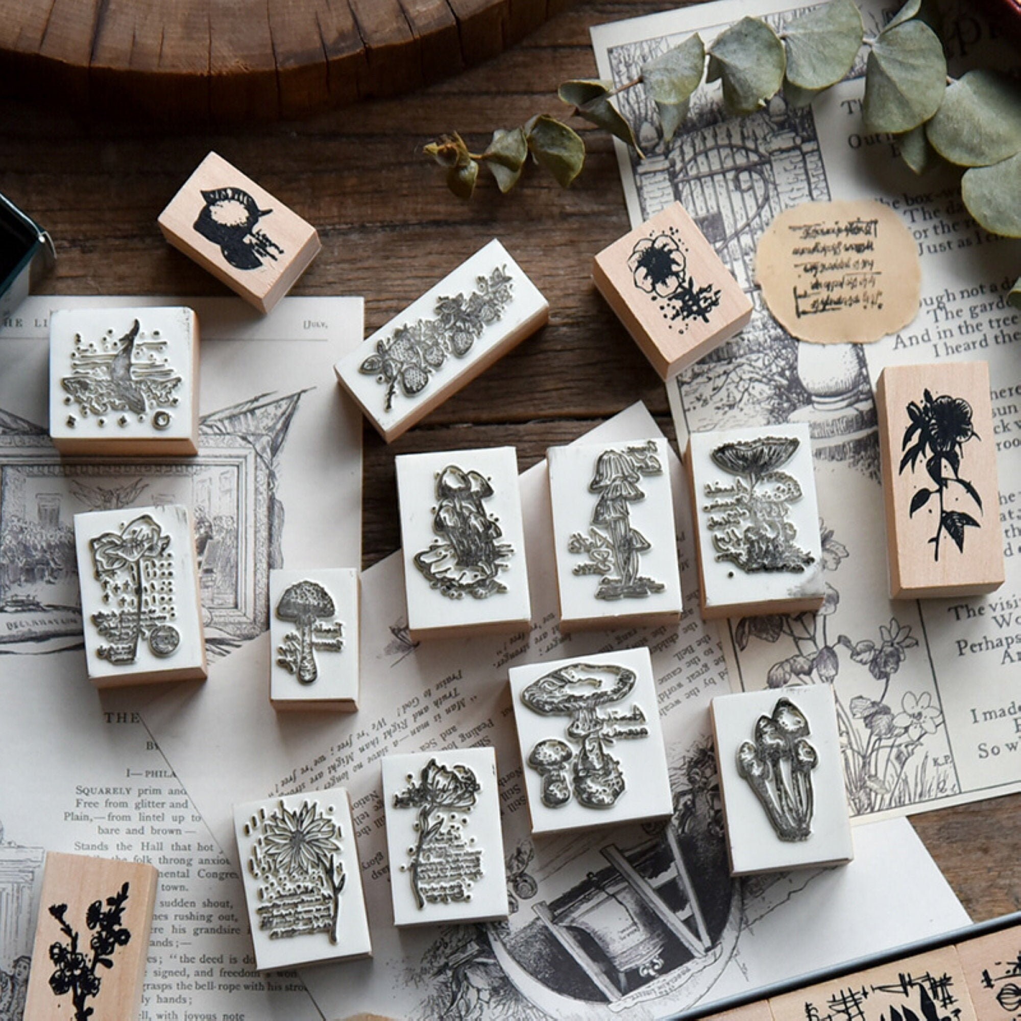 DIY Cardmaking Scrapbooking Retro Wooden Rubber Stamp Set For Etsy
