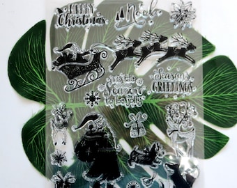 19 Style Large Christmas Tree Deer Stamp Present Stamp For Card Making Scrapbooking DIY