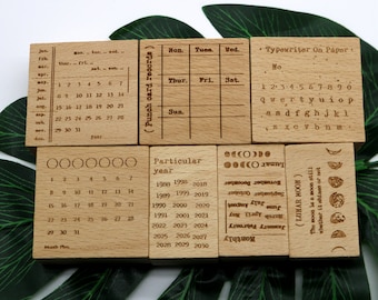 Calendar Planner Stamp: Date, Weekly, Lunar, Clock In 7 Style