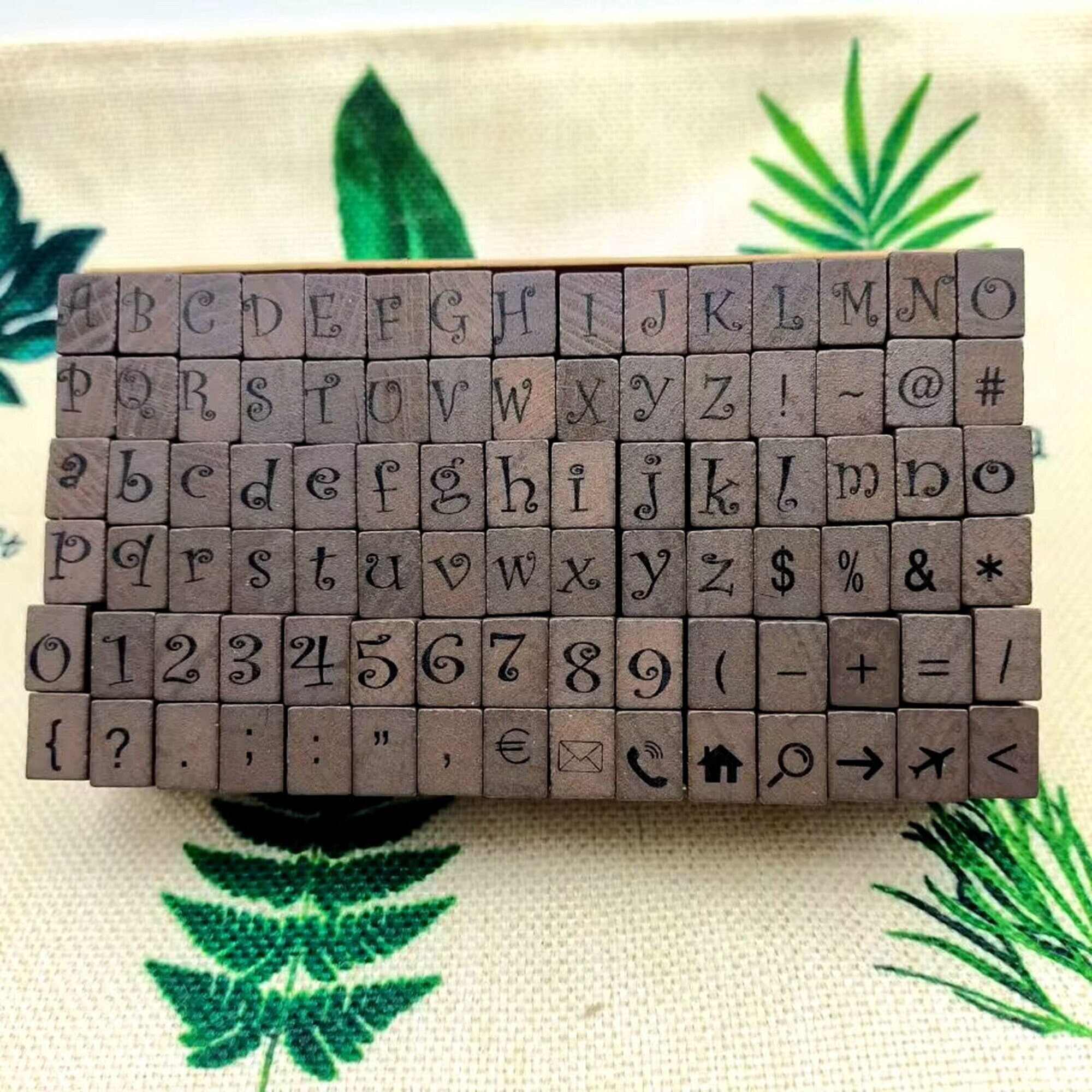 Wooden English Alphabet Play Dough Stamp Set for Homeschool Lessons.  Montessori Classroom Learning Material. Christmas Gift for Toddlers. 
