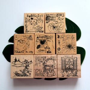 Grote Vierkante Houten Stempel Achtergrondstempel Voor Kaarten Maken Scrapbooking Decoreren Dagboek Journal Memo Bericht Tool 8 Stijlen