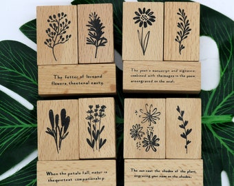 Vintage Floral Rubber Stamp Set: DIY Journal Diary Planner Decoration