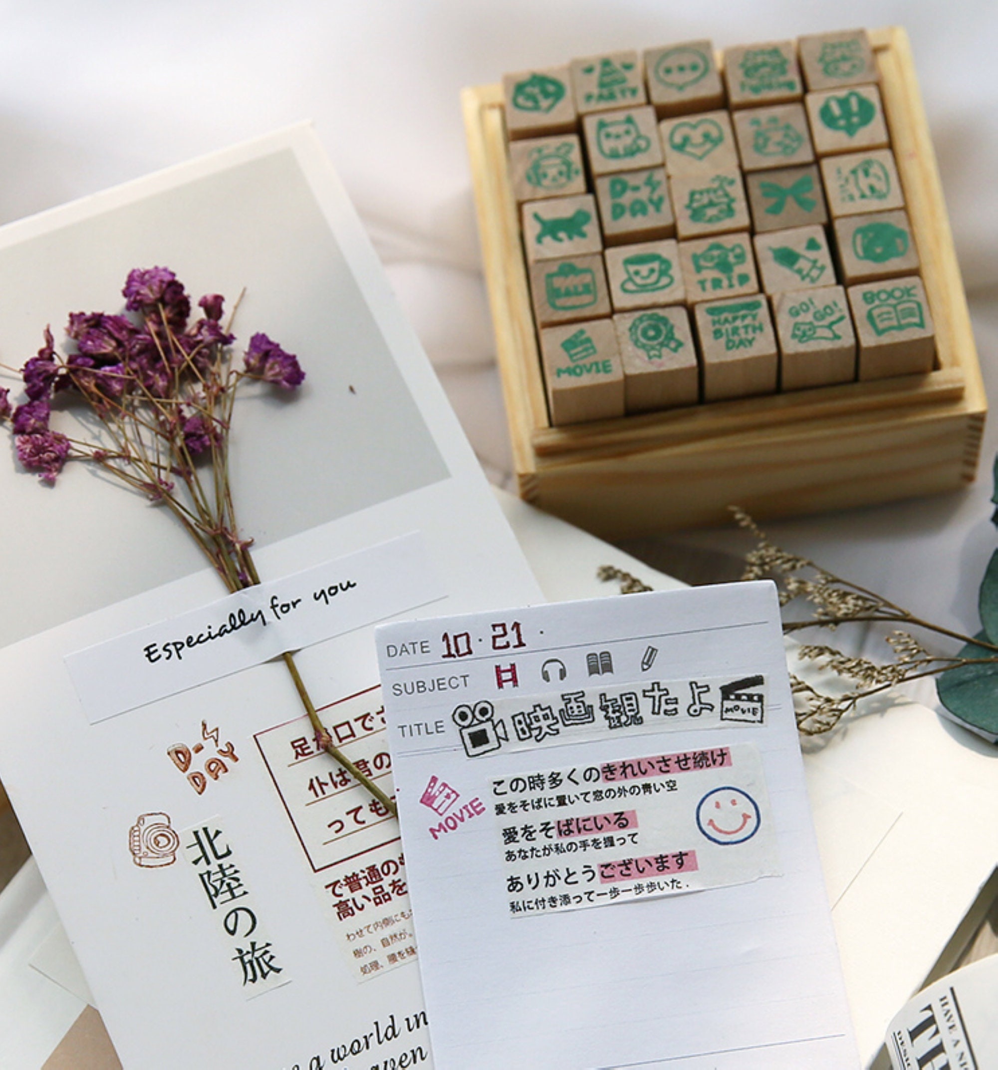 Planner Stamps, Calencar Stamp, Wood Stamp, Japanese Stamps