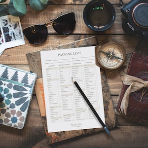 Editable PDF Travel Packing List printable download, 3x gorgeous designs!