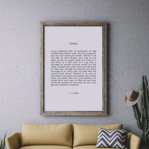 Citazione di viaggio di A. W. Doys - Stampa artistica tipografica per avventurieri amanti dei viaggi
