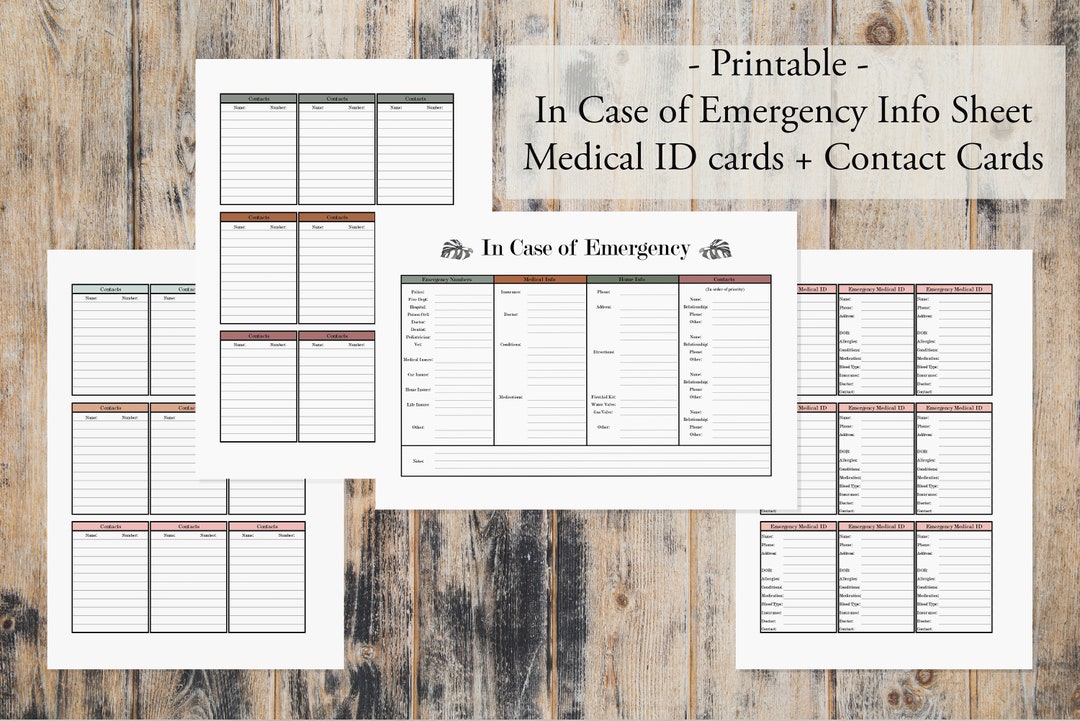 Image 17 for In Case Of Emergency Card Template