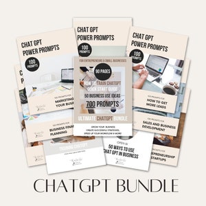 ChatGPT AI Prompts 700 Business Prompts and 50 ideas +training guide BUNDLE