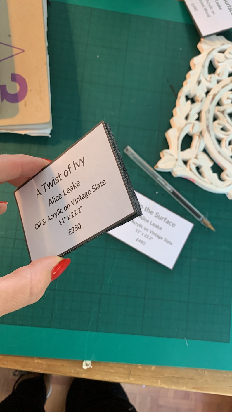 Art Label Description Display Card Templates for Professional Artists