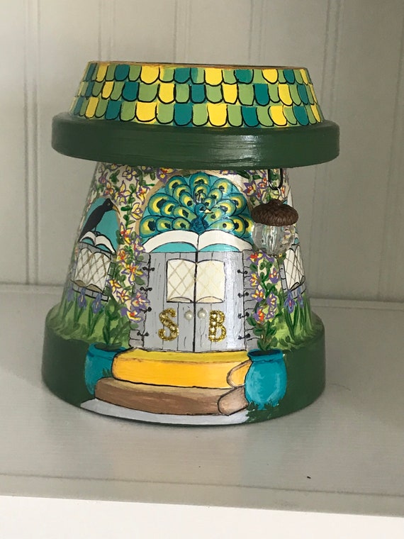Handpainted Aesop’s Fables Book Fairy House