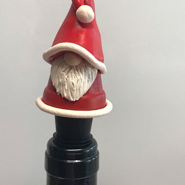 Santa Gnome Bottle Stopper