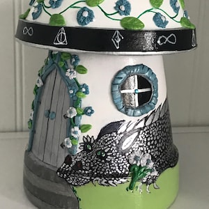 Custom Made to Order Hand-Painted Dragon Pots out of Terra cotta pots.