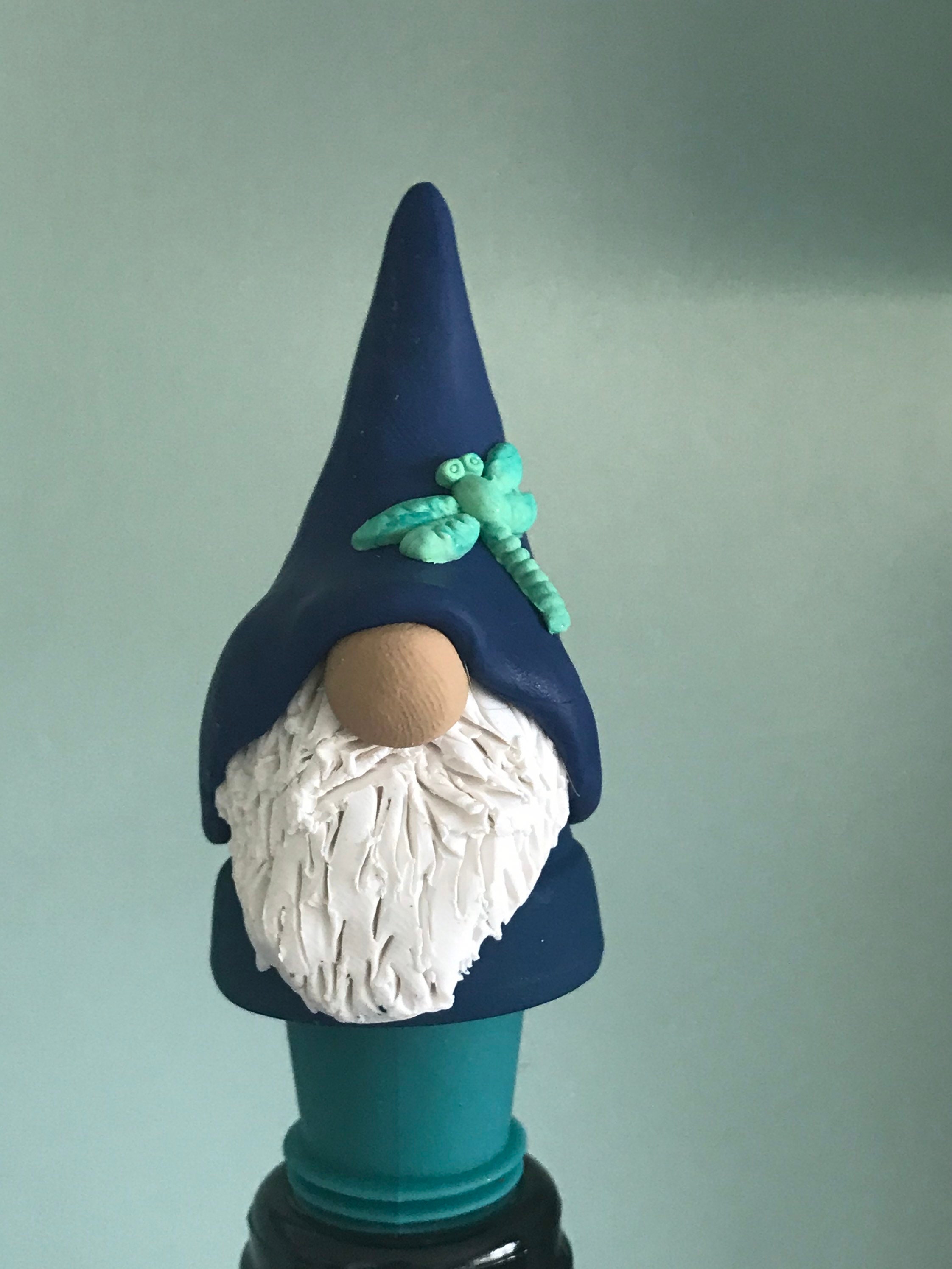 Wine Stopper w/ Dragon fly on Hat