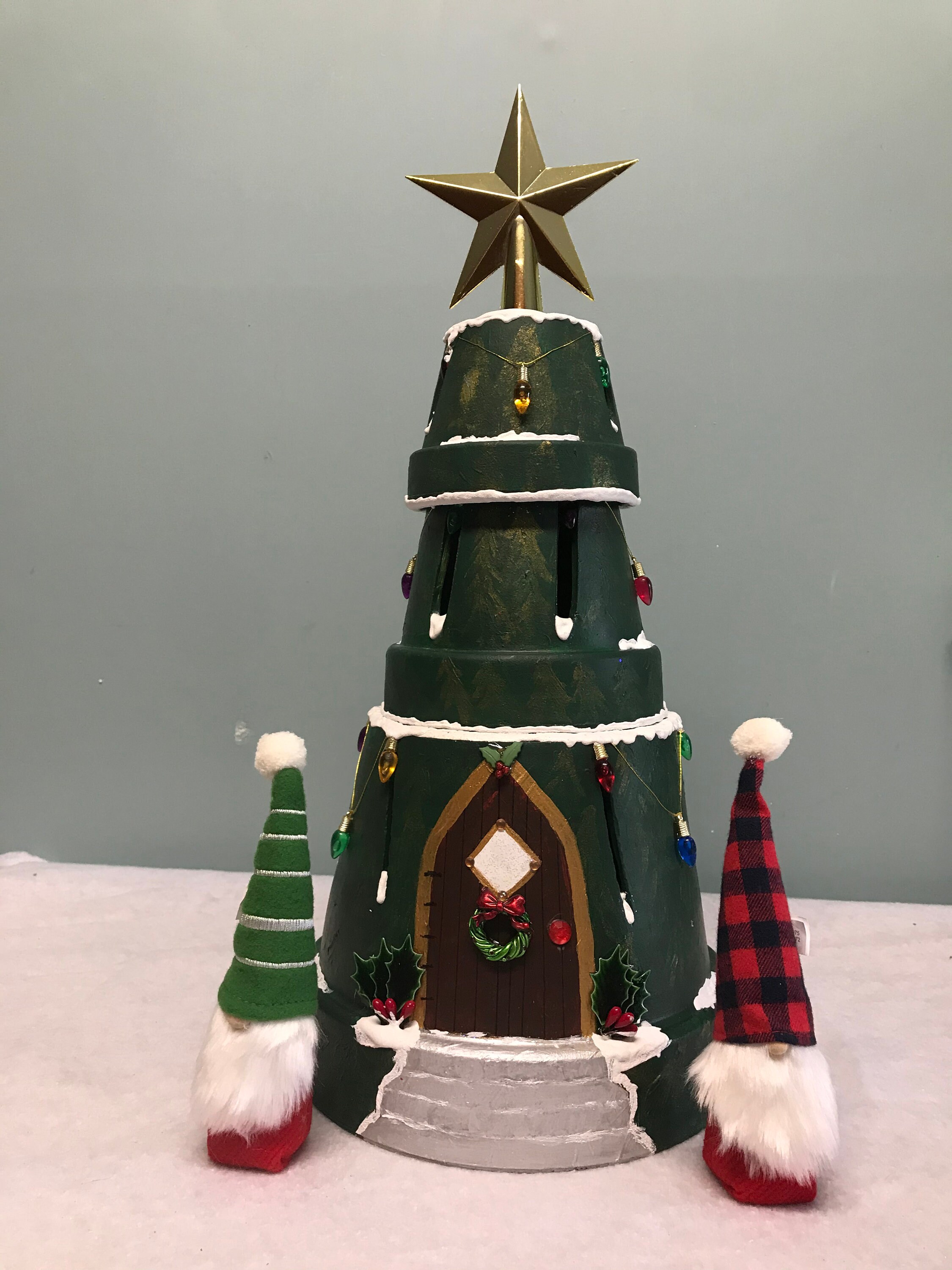 Christmas Tree Gnome Home Lighted 9 x 20 Etsy