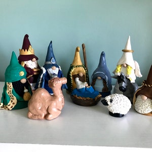 Gnome Nativity Sets 3 piece to 11 piece