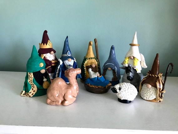 Gnome Nativity Sets 3 piece to 11 piece