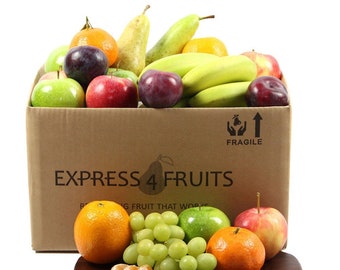 Caja de fruta fresca esencial grande: Entrega de caja de fruta fresca de oficina para reconocimiento de empleados.