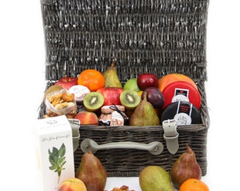 Gourmet Cheese and Fruit Hamper - Fresh fruit basket for any occasion like Get Well, Birthday, Mother's Day, Employee appreciation.