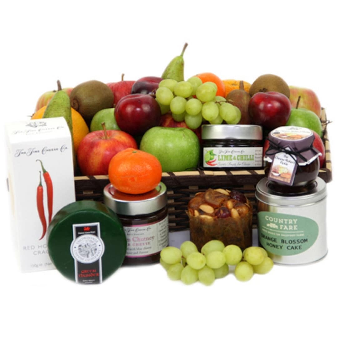 Fruitalicious Cheese Hamper - Fresh Fruit & Cheese Basket for Any ...