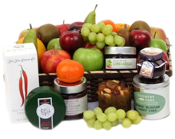 Cesta de queso Fruitalicious: cesta de fruta fresca y queso para cualquier ocasión como Navidad, recuperación, cumpleaños o agradecimiento a los empleados.