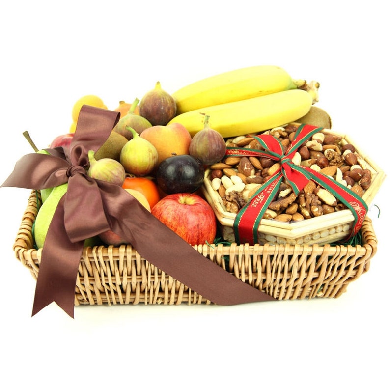 Gourmet Fruit 'N' Nut Basket Fresh fruit hamper for any occasion like Christmas, Get Well, Birthday, Mother's Day, Employee appreciation. image 1