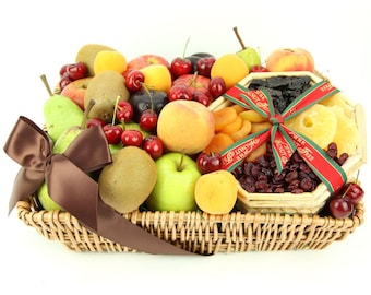 Canasta de frutas con mezcla tropical: canasta de frutas frescas para cualquier ocasión como recuperación, cumpleaños, día de la madre o agradecimiento a los empleados.