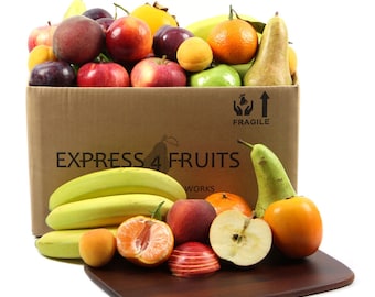 Caja grande de fruta fresca de temporada: Entrega de caja de fruta fresca de oficina para reconocimiento de empleados.
