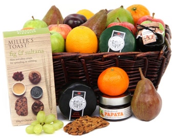 Cesta de tostadas de frutas y queso: cesta de frutas frescas y queso para cualquier ocasión como Navidad, recuperación, cumpleaños o reconocimiento a los empleados.