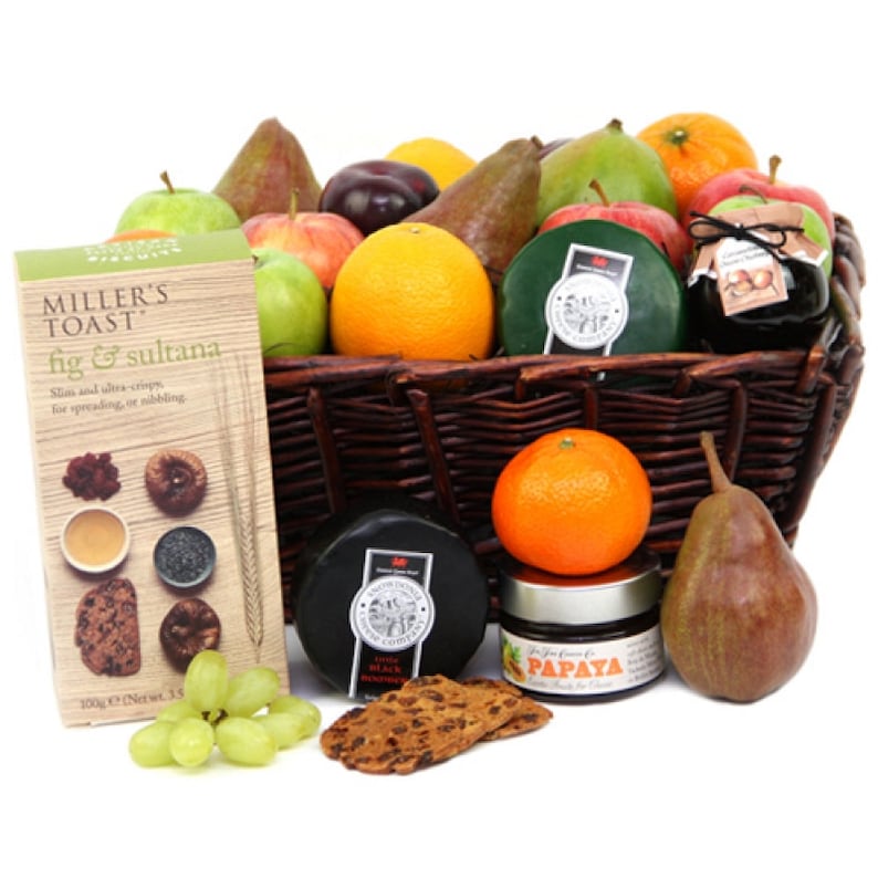 Fruit and Cheese Toast Hamper - Fresh Fruit & Cheese Basket for Any ...