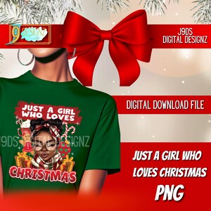 Afromeisjes, png PNGEgg | Kerststicker, png | Transparante achtergrond | Digitale sticker | Goodnotes-sticker | Gewoon een meisje dat dol is op kerst, png