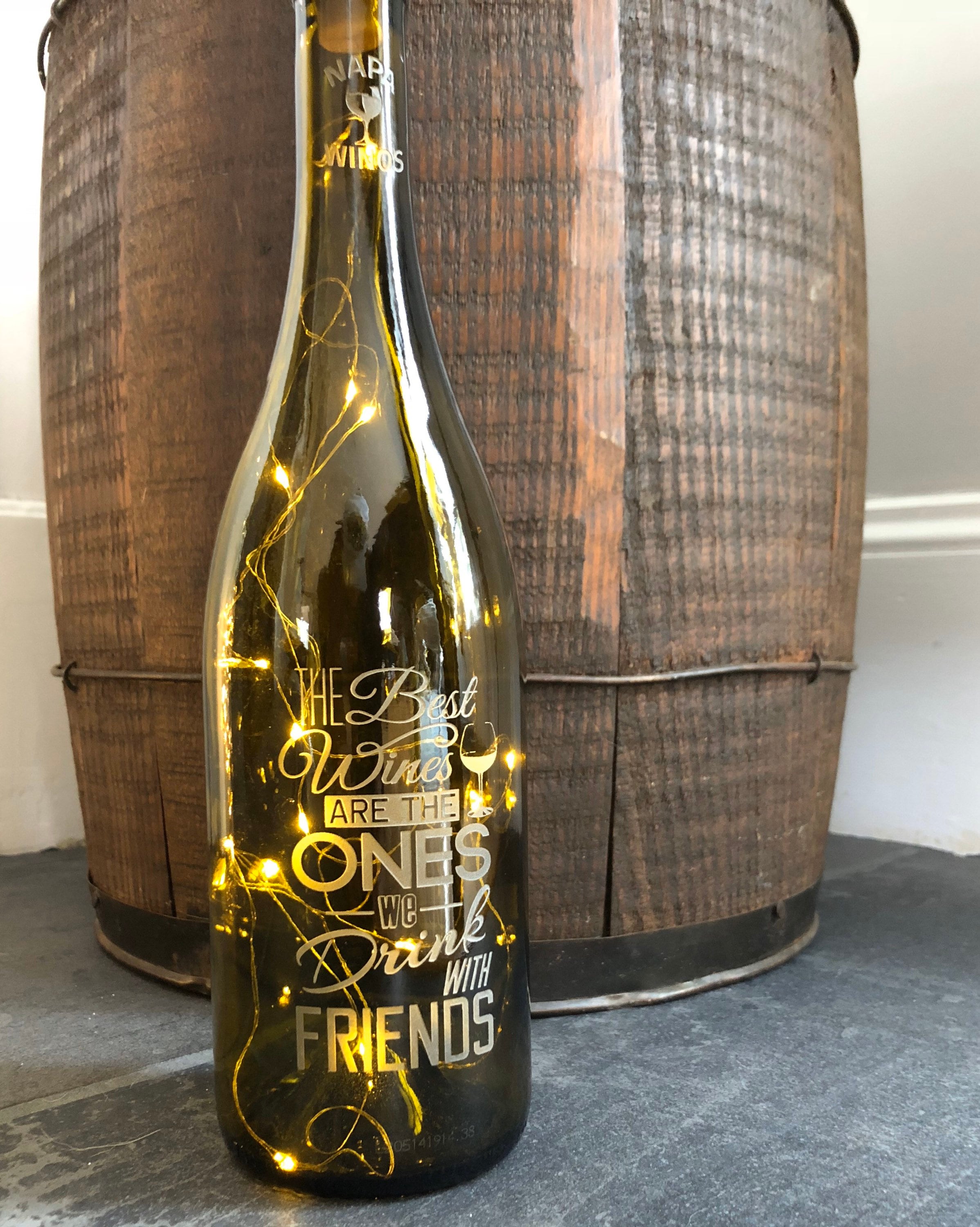 Custom Engraved Wine Bottle Illuminated Gift / DeepEtched Etsy