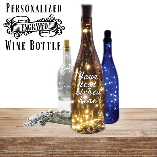 CUSTOM Light up Wine Bottle Etsy
