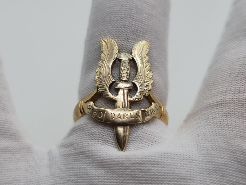 Sas Signet Rings Vintage Authentic SAS Special Air Service Motto Ring 22ct & 9ct Gold - Etsy