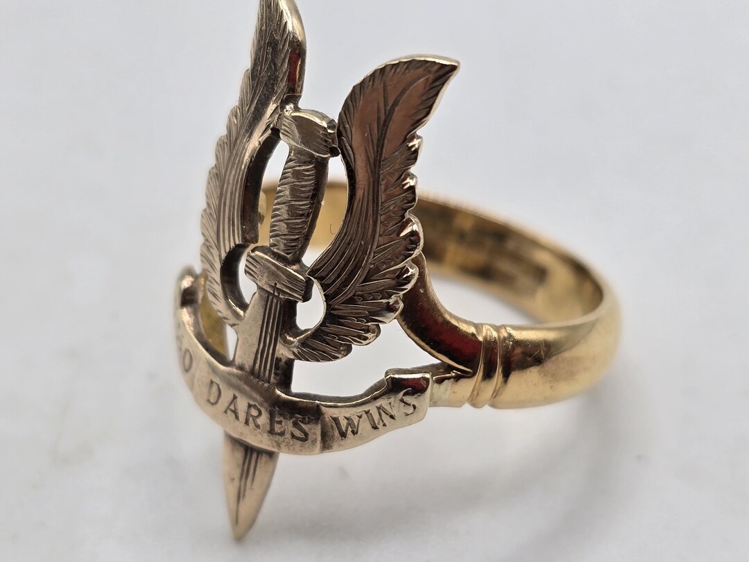 Sas Signet Rings Vintage Authentic SAS Special Air Service Motto Ring 22ct & 9ct Gold - Etsy